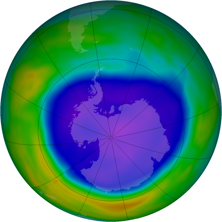 Antarctic ozone map for 27 September 2008